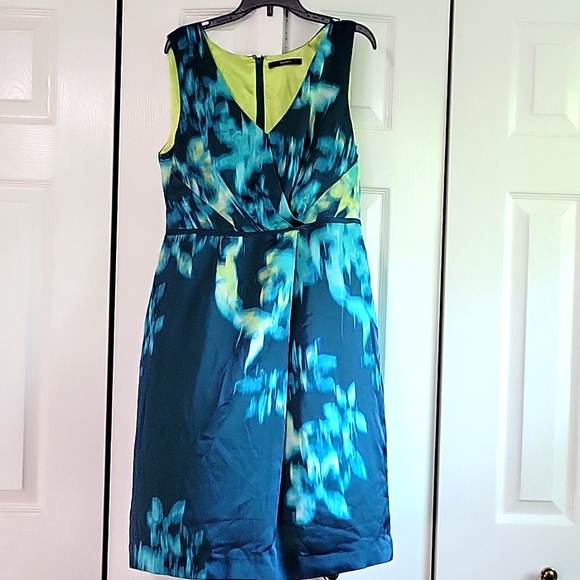 Tahari Blue and Green Floral Dress - Picture 1 of 5